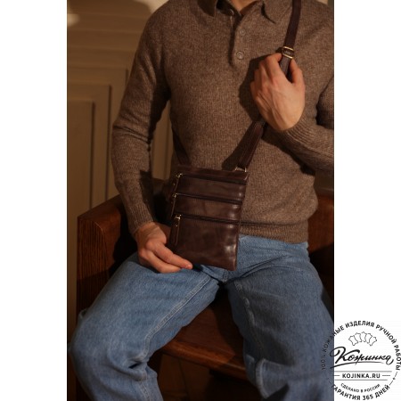 Кожаная сумка "Аллен макси" (чёрная)